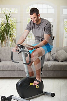 Man doing exercise at home