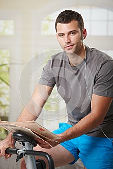 Man doing exercise at home