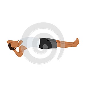 Man doing Final seated posture or Savasana exercise. Flat vector