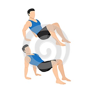 Man doing floor tricep dips exercise