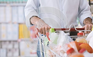 Man doing grocery shopping photo