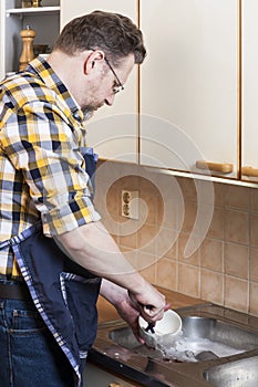 Man doing household chores