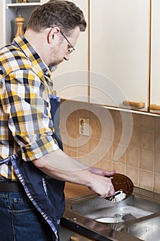 Man doing household chores