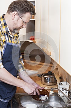 Man doing household chores