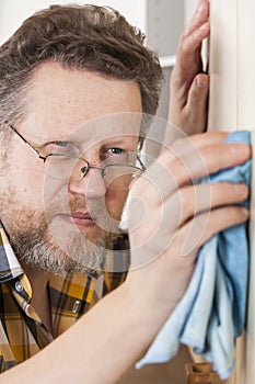 Man doing household chores