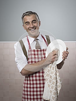 Man doing household chores