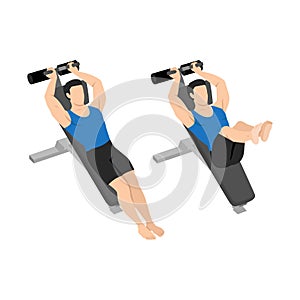 Man doing incline bench reverse crunch exercise