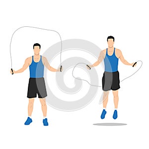 Man doing Jump rope.Skipping cardio exercise