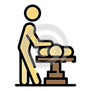 Man doing massage icon color outline vector