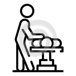 Man doing massage icon, outline style