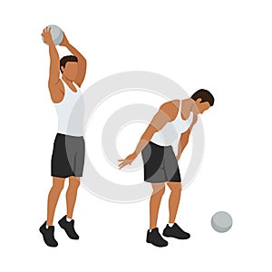 Man doing Medicine ball slams exercise