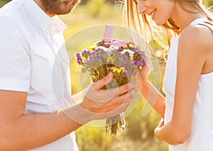 Man doing on the nature engagement girl, surprise, emotion, at s