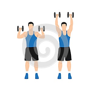 Man doing Overhead dumbbell shoulder press exercise.