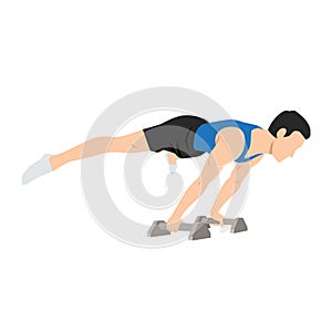 Man doing perfect straddle planche with Push up Bars