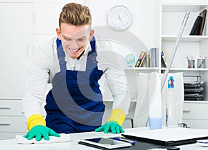 Man doing professional clean-up