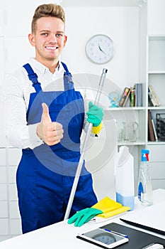 Man doing professional clean-up