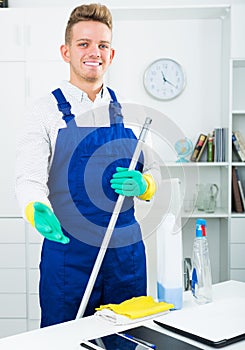 Man doing professional clean-up