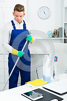 Man doing professional clean-up