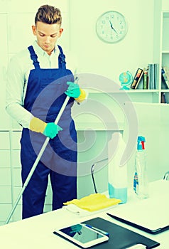 Man doing professional clean-up