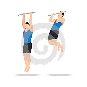 Man doing Pull up with supinated grip exercise