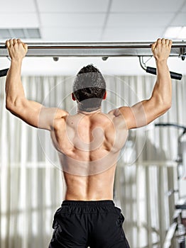 Man doing pull-ups