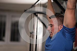 Man doing pull ups