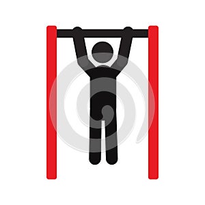 Man doing pull ups silhouette icon