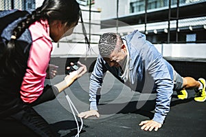 Man doing a push up