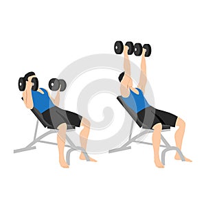 Man doing reverse grip Incline Dumbbell bench press exercise