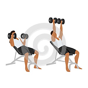 Man doing reverse grip Incline Dumbbell bench press exercise