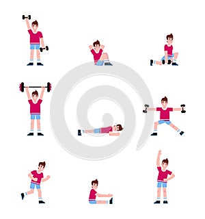 Man doing a series of exercises