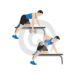 Man doing Single arm bent over row exercise.