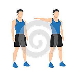 Man doing single arm side or lateral raises exercise