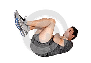 Man doing sit-ups on the floor