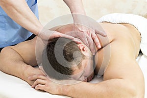 Man doing sports massage