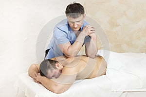 Man doing sports massage