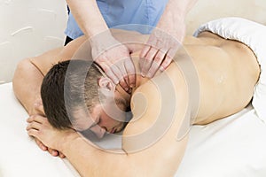 Man doing sports massage