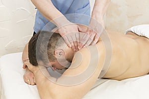 Man doing sports massage