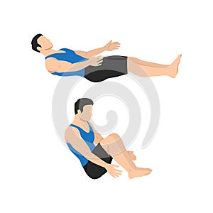 Man doing the suitcase sit up exercise