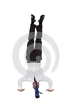 Man doing topsy turvy