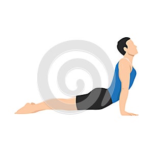 Man doing upward facing dog pose urdhva muka exercise