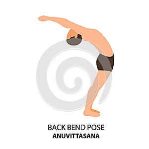 Man doing yoga Backbend or Anuvittasana, Chakrasana
