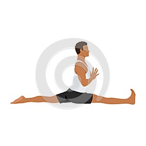 Man doing yoga pose,Monkey Pose is an asana in hatha yoga