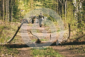 Man Dressed As German Wehrmacht Soldier In World War II Running