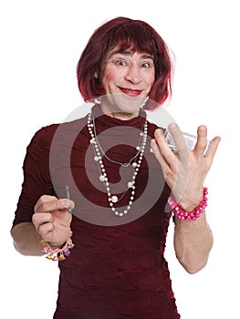 A man dressed as a woman