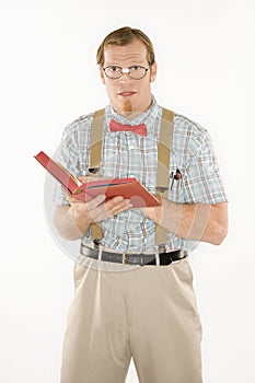 Man dressed like nerd.