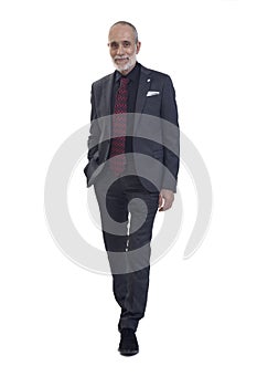 man dressed in suit on white background