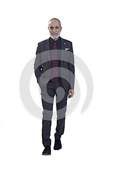 man dressed in suit on white background