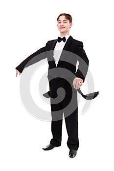 Man dressed in a tailcoat posing