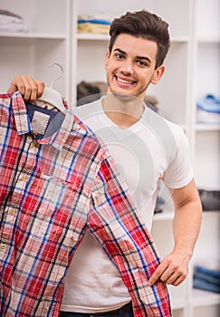 Man in dressing room